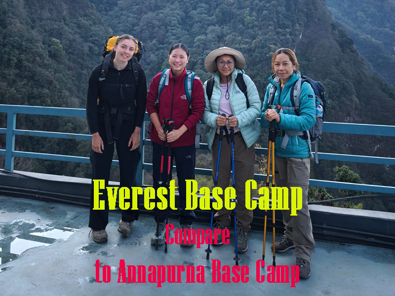 How difficult is the trek to Everest Base Camp compared to Annapurna